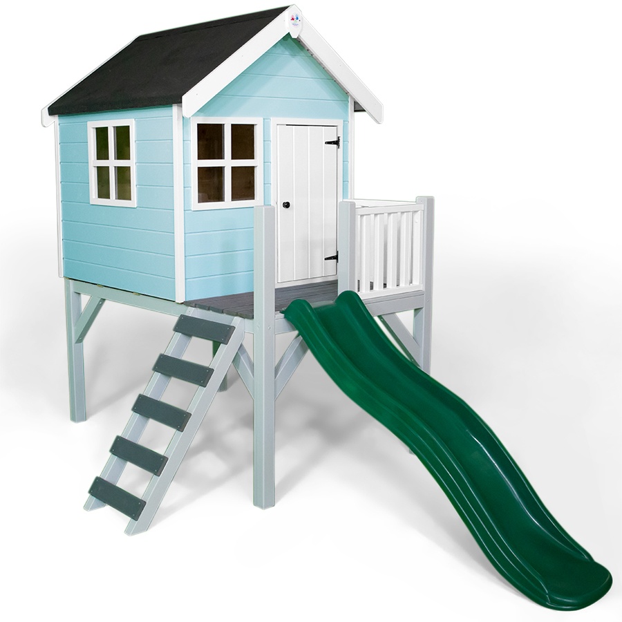 Little Rascals Painted Jasper Wooden Playhouse in Baby Blue